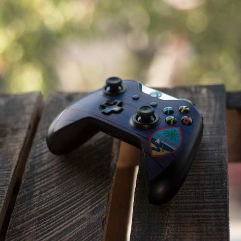 Guam Flag Dark Wood Xbox One S Controller Skin